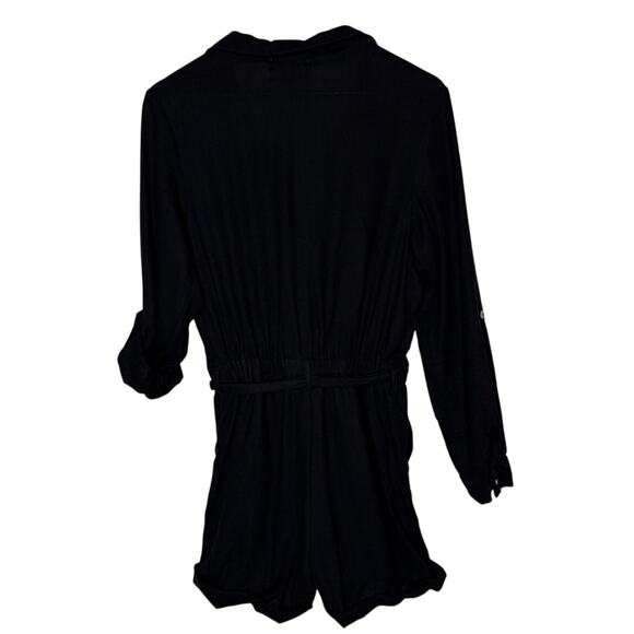 Guess Eco Nadia Flax Romper Linen Blend Black, size Medium - Picture 4 of 6